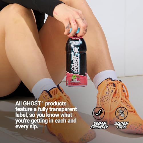 GHOST Hydration Drink, Welch’s Grape - RTD Sports Drink with Electrolytes, Natural Vitamins & Minerals - All Day Lifestyle Hydration Beverage - Zero Caffeine & Zero Sugars - 16.9 Fl Oz, 12 Pack