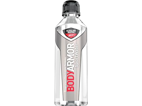 BODYARMOR SportWater Alkaline Water, Superior Hydration, High Alkaline Water pH 9+, Electrolytes, Perfect for your Active Lifestyle, 1 Liter (Pack of 12)