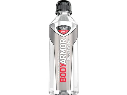 BODYARMOR SportWater Alkaline Water, Superior Hydration, High Alkaline Water pH 9+, Electrolytes, Perfect for your Active Lifestyle, 1 Liter (Pack of 12)