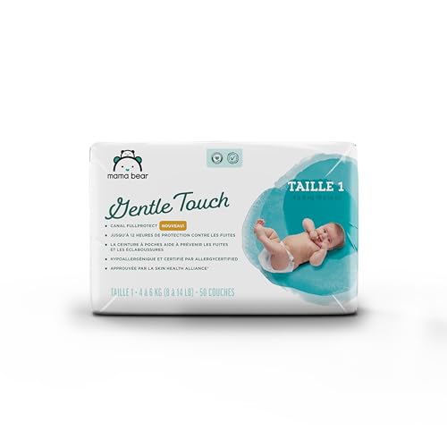 Amazon Brand - Mama Bear Gentle Touch Diapers, Size 1, 200 Count (4 packs of 50)