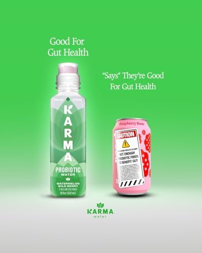 Karma Probiotic Water - 12 Pack, Watermelon Wild Berry Drink - Immune &amp; Gut Health Support