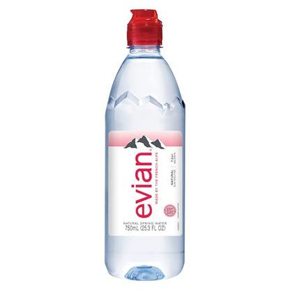 evian Natural Spring Water, PH Balanced with Natural Electrolytes, 16.9fl oz./500mL Bottles (pack of 24)