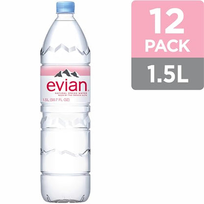 evian Natural Spring Water, PH Balanced with Natural Electrolytes, 16.9fl oz./500mL Bottles (pack of 24)