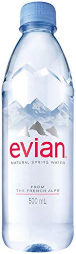 evian Natural Spring Water, PH Balanced with Natural Electrolytes, 16.9fl oz./500mL Bottles (pack of 24)