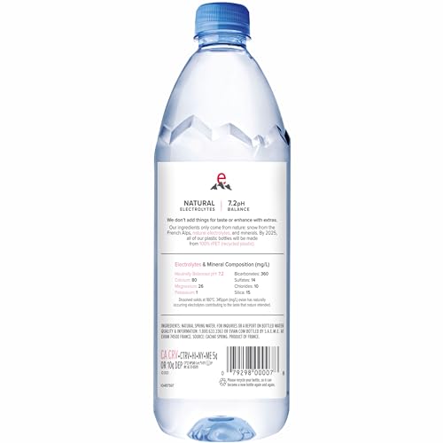evian Natural Spring Water, PH Balanced with Natural Electrolytes, 16.9fl oz./500mL Bottles (pack of 24)