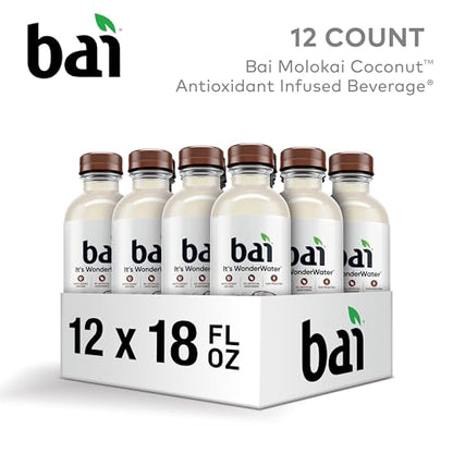 Bai Coconut Variety Pack, Antioxidant Infused Water Beverage, with Vitamin C and No Artificial Sweeteners, 18 fl oz bottles, 12 pack