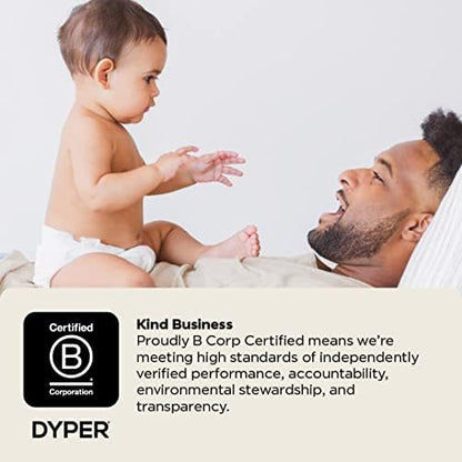 DYPER - Baby Diapers Hypoallergenic Cloth Alternative Day &amp; Overnight Protection (36 Count)- Made with Plant-Based* &amp; Skin-Friendly Ingredients - Size 1 (8-14 lb)