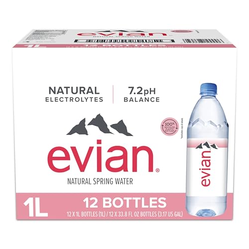 evian Natural Spring Water, PH Balanced with Natural Electrolytes, 16.9fl oz./500mL Bottles (pack of 24)