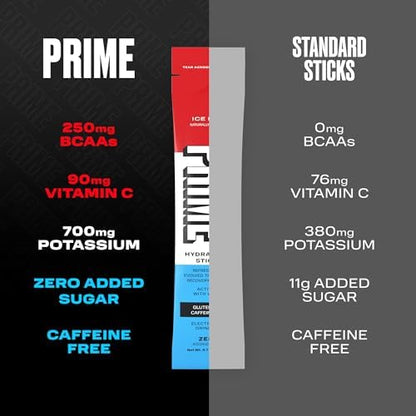 PRIME HYDRATION+ Sticks Strawberry Banana | Hydration Powder Single Serve Sticks | Electrolyte Powder On The Go | Low Sugar | Caffeine-Free | Vegan | 16 Sticks