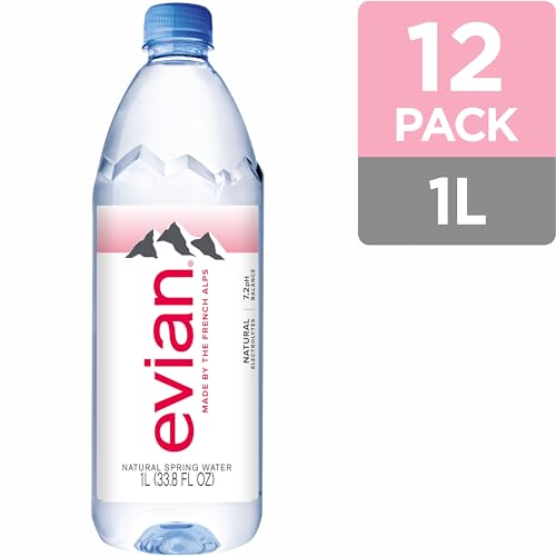 evian Natural Spring Water, PH Balanced with Natural Electrolytes, 16.9fl oz./500mL Bottles (pack of 24)