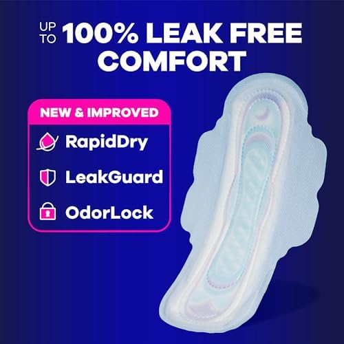 Always Maxi Overnight Pads with Wings for Women, Size 4, Overnight Absorbency, Unscented, 33 Count