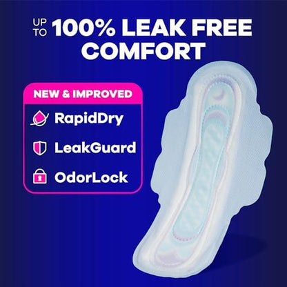 Always Maxi Overnight Pads with Wings for Women, Size 4, Overnight Absorbency, Unscented, 33 Count