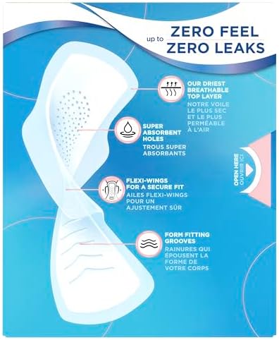 Always Infinity Feminine Pads for Women, Flexfoam Pads with Wings, Size 2, Heavy Absorbency, Unscented, 46 Count