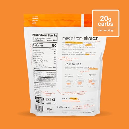 Skratch Labs Hydration Powder | Sport Drink Mix | Electrolytes Powder for Exercise, Endurance, and Performance | Lemon + Lime | 20 Servings | Non-GMO, Vegan, Kosher
