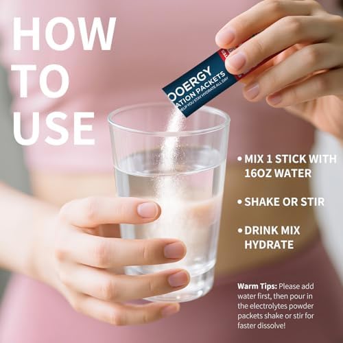 Electrolytes Powder Packets Sugar Free Hydration Packets, 7 Flavors Liquid Daily IV Electrolyte Drink Mixes for Rehydration with Electrolytes, Vitamins, 0 Calorie, 20 Sticks