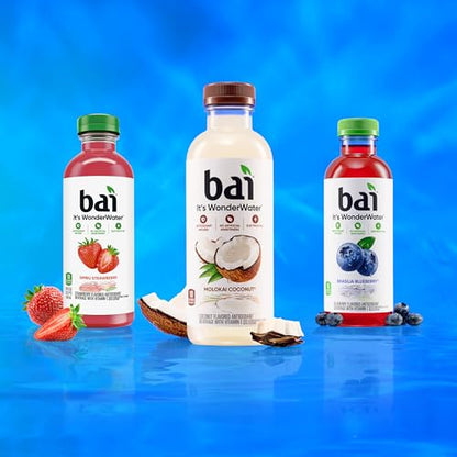 Bai Coconut Variety Pack, Antioxidant Infused Water Beverage, with Vitamin C and No Artificial Sweeteners, 18 fl oz bottles, 12 pack