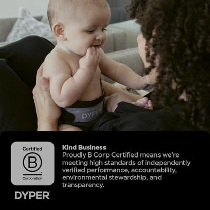 DYPER - Charcoal Enhanced Day &amp; Overnight Disposable Baby Diapers - Made with Plant-Based* &amp; Skin-Friendly Ingredients, Hypoallergenic for Sensitive Skin - Size 2, (56 Count)