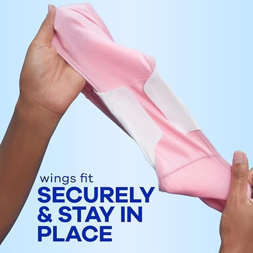 Always Infinity Feminine Pads for Women, Flexfoam Pads with Wings, Size 2, Heavy Absorbency, Unscented, 46 Count