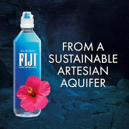 FIJI Natural Artesian Bottled Water 1 Liter / 33.8 Fl Ounce (Pack of 12) - 100% Natural Electrolytes