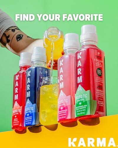 Karma Probiotic Water - 12 Pack, Watermelon Wild Berry Drink - Immune &amp; Gut Health Support