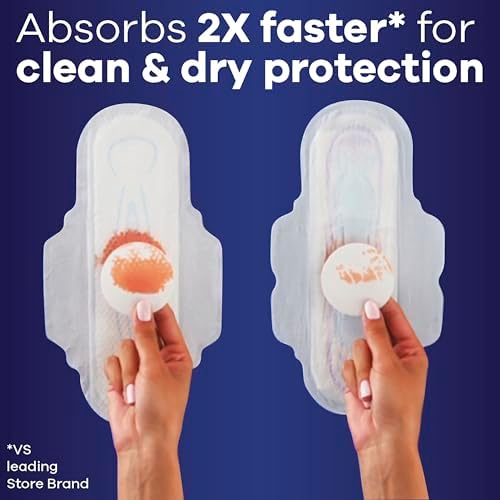 Always Maxi Overnight Pads with Wings for Women, Size 4, Overnight Absorbency, Unscented, 33 Count