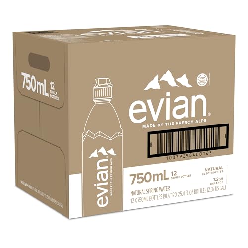 evian Natural Spring Water, PH Balanced with Natural Electrolytes, 16.9fl oz./500mL Bottles (pack of 24)