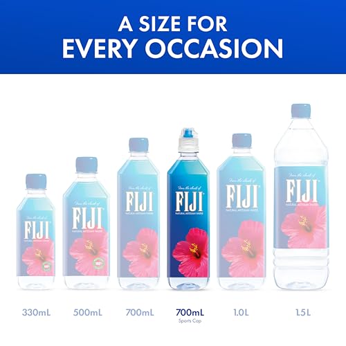 FIJI Natural Artesian Bottled Water 1 Liter / 33.8 Fl Ounce (Pack of 12) - 100% Natural Electrolytes
