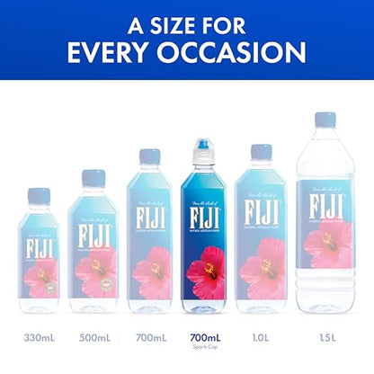 FIJI Natural Artesian Bottled Water 1 Liter / 33.8 Fl Ounce (Pack of 12) - 100% Natural Electrolytes