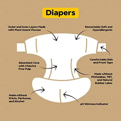 DYPER - Baby Diapers Hypoallergenic Cloth Alternative Day &amp; Overnight Protection (36 Count)- Made with Plant-Based* &amp; Skin-Friendly Ingredients - Size 1 (8-14 lb)