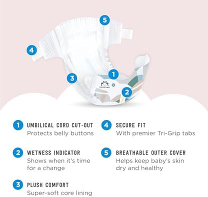 Amazon Brand - Mama Bear Plush Protection Diapers - Size 5, 31 Count, Hypoallergenic Premium Disposable Baby Diapers, White and Cloud Dreams