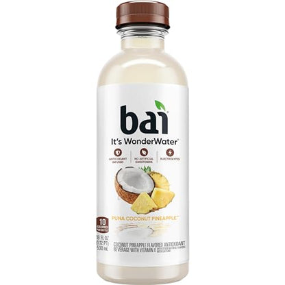 Bai Coconut Variety Pack, Antioxidant Infused Water Beverage, with Vitamin C and No Artificial Sweeteners, 18 fl oz bottles, 12 pack