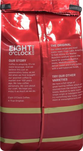 Eight O'Clock Coffee The Original Ground Coffee, Medium Roast, 32 Ounce (Pack of 1) - Sweet, Fruity, Well Balanced