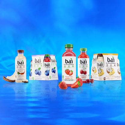 Bai Coconut Variety Pack, Antioxidant Infused Water Beverage, with Vitamin C and No Artificial Sweeteners, 18 fl oz bottles, 12 pack