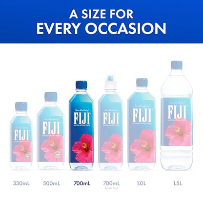FIJI Natural Artesian Bottled Water 500mL / 16.9 Fl Ounce (Pack of 24) - 100% Natural Electrolytes
