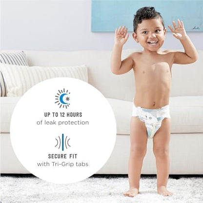 Amazon Brand - Mama Bear Plush Protection Diapers - Size 5, 31 Count, Hypoallergenic Premium Disposable Baby Diapers, White and Cloud Dreams