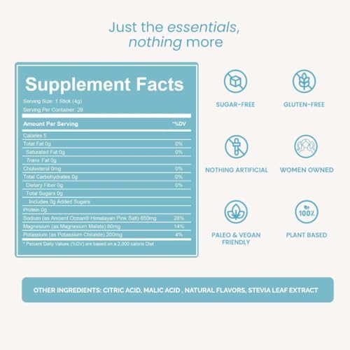 LIDO Lemonade Electrolyte Powder Packets — Clean, Zero-Sugar Hydration Drink Mix with Balanced Sodium for Fast Replenishment — Vegan, Paleo &amp; Fasting Friendly — 28 Sticks