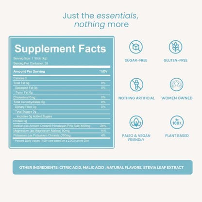 LIDO Lemonade Electrolyte Powder Packets — Clean, Zero-Sugar Hydration Drink Mix with Balanced Sodium for Fast Replenishment — Vegan, Paleo &amp; Fasting Friendly — 28 Sticks