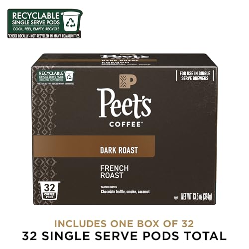 Peet's Coffee, Dark Roast Single Serve Coffee Pods - Major Dickason's Blend 75 Count (1 Box of 75 Pods)