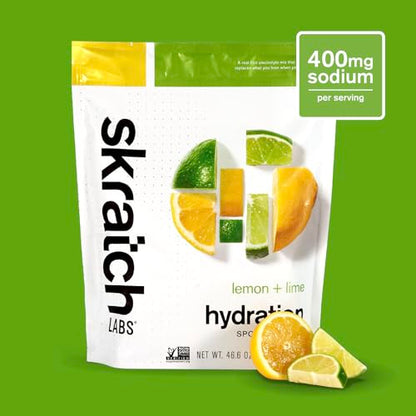Skratch Labs Hydration Powder | Sport Drink Mix | Electrolytes Powder for Exercise, Endurance, and Performance | Lemon + Lime | 20 Servings | Non-GMO, Vegan, Kosher