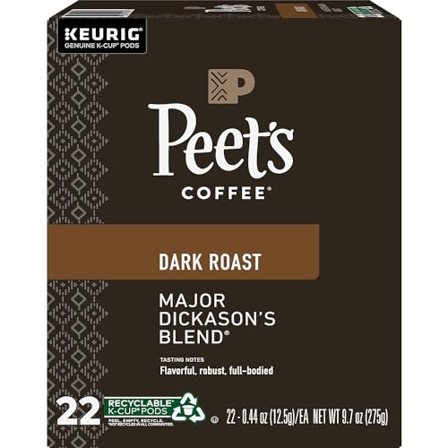 Peet's Coffee, Dark Roast Single Serve Coffee Pods - Major Dickason's Blend 75 Count (1 Box of 75 Pods)