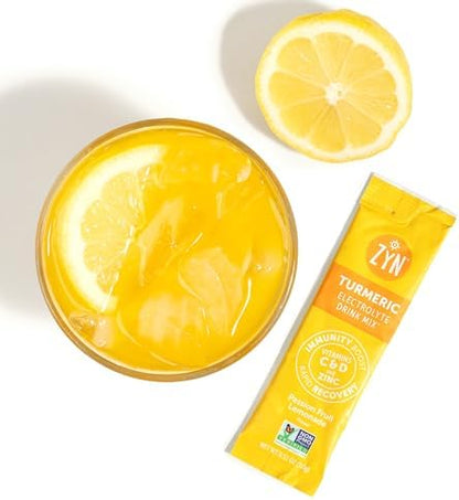 ZYN Electrolyte Drink Mix Hydration Packets, Electrolytes Powder, Hydration Packets w/Turmeric Curcumin, Vitamin C and D, Zinc, Hydrate Electrolyte Powder Packets for Wellness, Variety Pack of 24