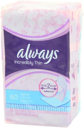 Always Daily Fresh Thin Liners, Regular Absorbency, Unscented Panty Liners, 162 Count