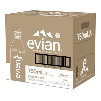evian Natural Spring Water, PH Balanced with Natural Electrolytes, 16.9fl oz./500mL Bottles (pack of 24)