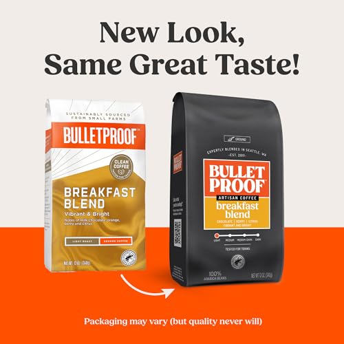 Bulletproof The Mentalist Medium-Dark Roast Ground Coffee, 12 Ounces, Clean Coffee Tested for Toxins, Packaging May Vary