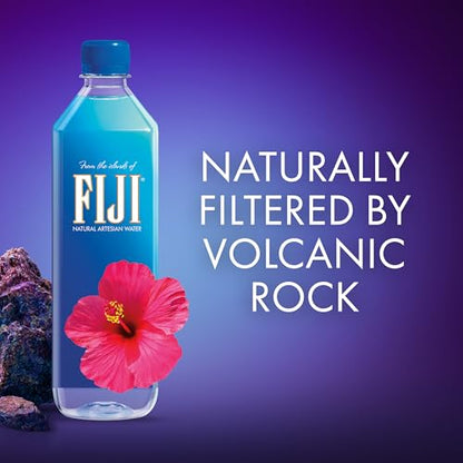 FIJI Natural Artesian Bottled Water 500mL / 16.9 Fl Ounce (Pack of 24) - 100% Natural Electrolytes