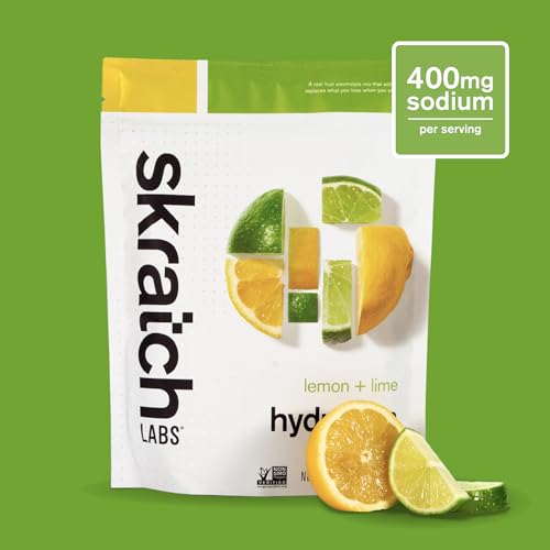 Skratch Labs Hydration Powder | Sport Drink Mix | Electrolytes Powder for Exercise, Endurance, and Performance | Lemon + Lime | 20 Servings | Non-GMO, Vegan, Kosher