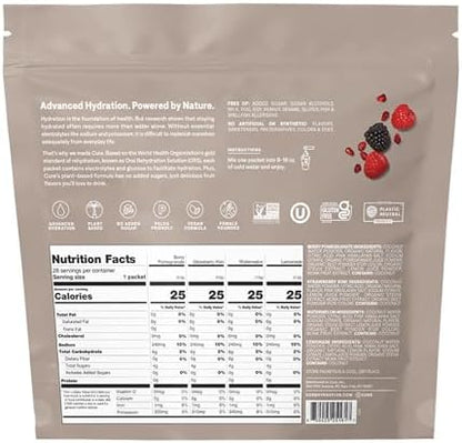 Cure Hydration | Plant-Based Electrolyte Drink Mix | No Added Sugar | FSA-HSA | Dehydration Relief Powder Made with Coconut Water | Non-GMO | Vegan | 8 Packets - Variety Pack