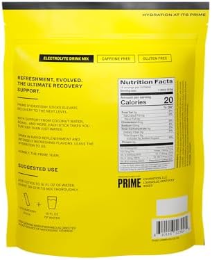 PRIME HYDRATION+ Sticks Strawberry Banana | Hydration Powder Single Serve Sticks | Electrolyte Powder On The Go | Low Sugar | Caffeine-Free | Vegan | 16 Sticks