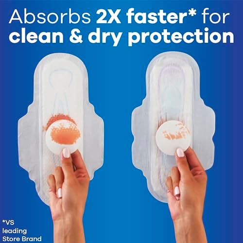 Always Ultra Thin Pads with Wings, Size 2, Long Super, 58 Count