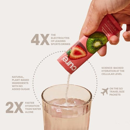 Cure Hydration | Plant-Based Electrolyte Drink Mix | No Added Sugar | FSA-HSA | Dehydration Relief Powder Made with Coconut Water | Non-GMO | Vegan | 8 Packets - Variety Pack